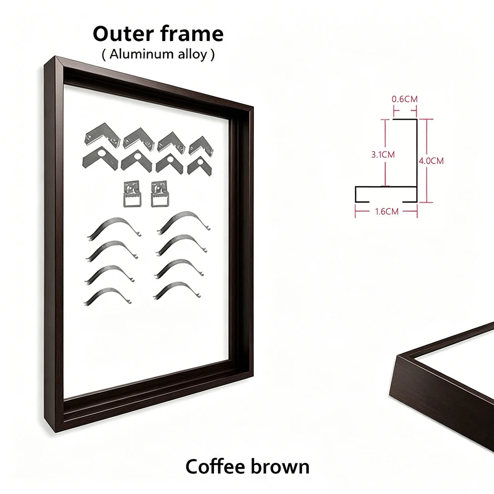 18 Colors 20-200cm Large Size Canvas Picture Metal Aluminum Outer Frame for Oil Painting Artwork Wall Art Photo Poster Home Deco Peaceful Pleasures Health and Wellness 60x80cm Metal Frame Coffee brown