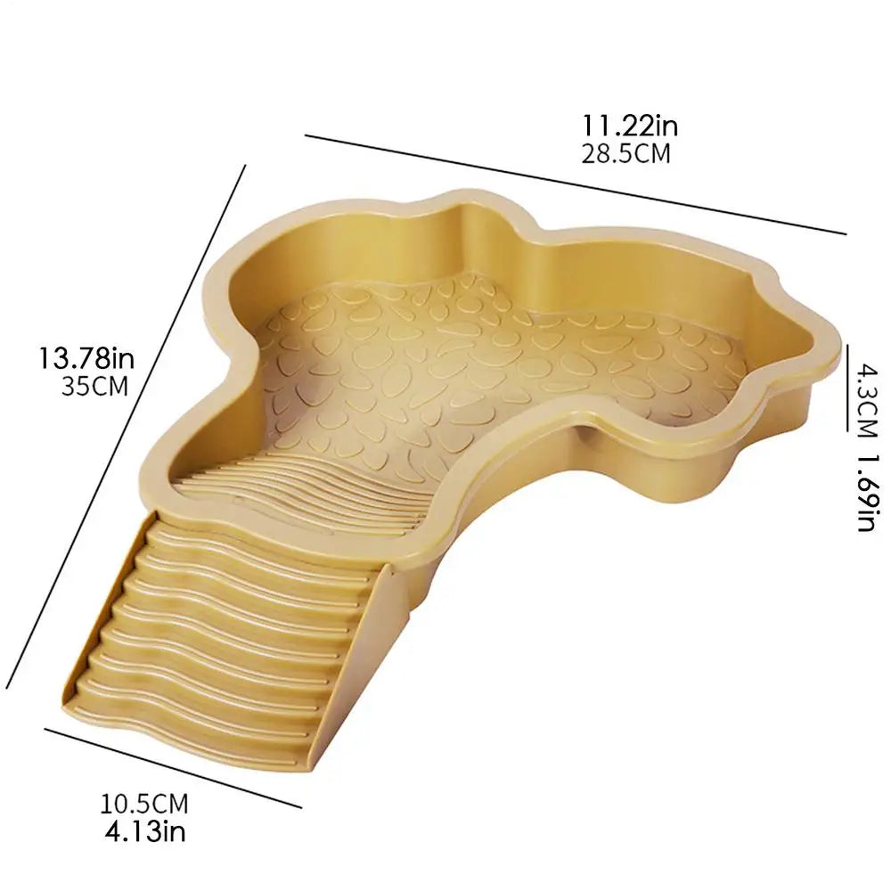 Reptile Bathing Pool with Ramp | Turtle Soaking Tub & Water Bowl