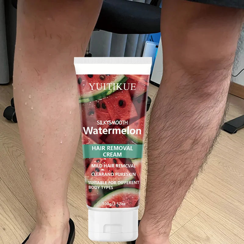 Yuitikue 100g Watermelon Hair Removal Cream, Silky Smooth Mild Hair Remover for Clear Pure Skin, Suitable for All Body Types Peaceful Pleasures Health and Wellness