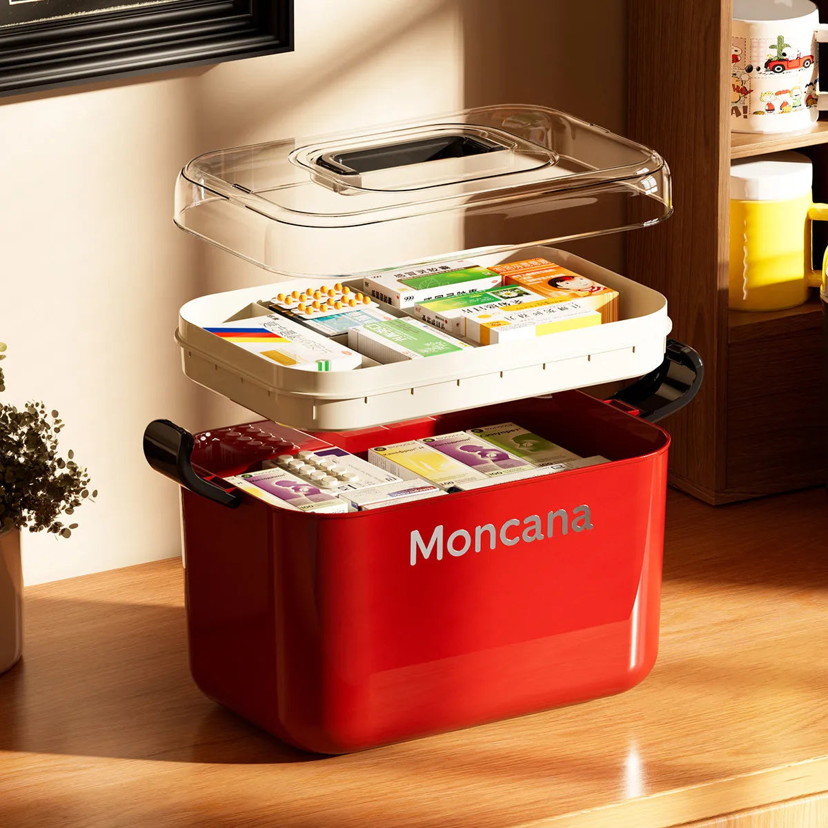 Ultra Large Capacity Portable Plastic Medicine Organizer Box First Aid Storage Case with Dividers for Home and Travel Peaceful Pleasures Health and Wellness
