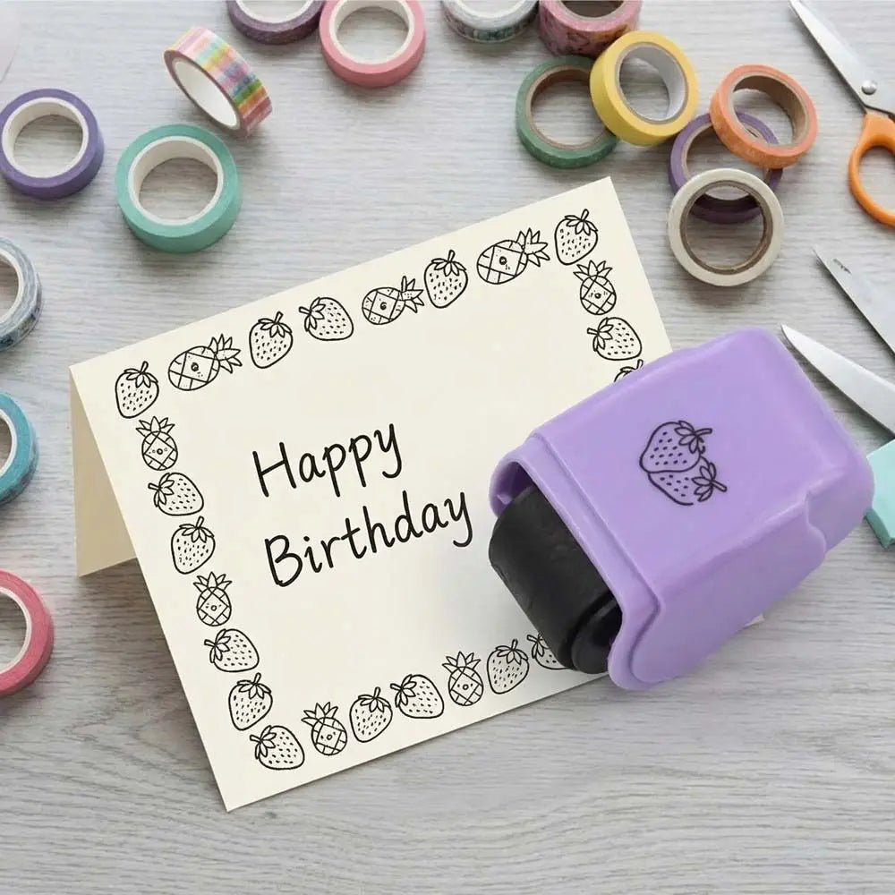 Drawing Doodle Graffiti Animals Rolling Stamp DIY Handcraft Roller Sealing Cartoon Roller Seal Fruit Panda Peaceful Pleasures Health and Wellness