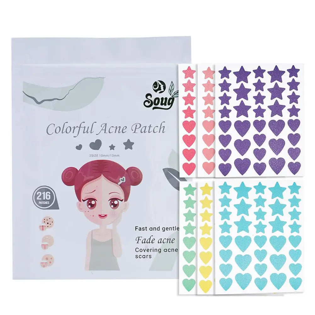 216-Pack Colorful Invisible Pimple Patches – Acne Spot Stickers