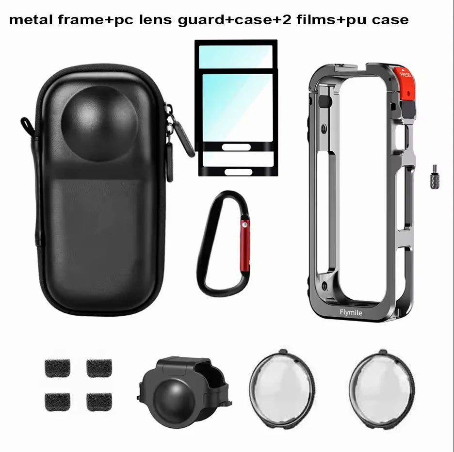 Insta360 X5 Metal Cage Kit – Frame, Lens Guard & Cover