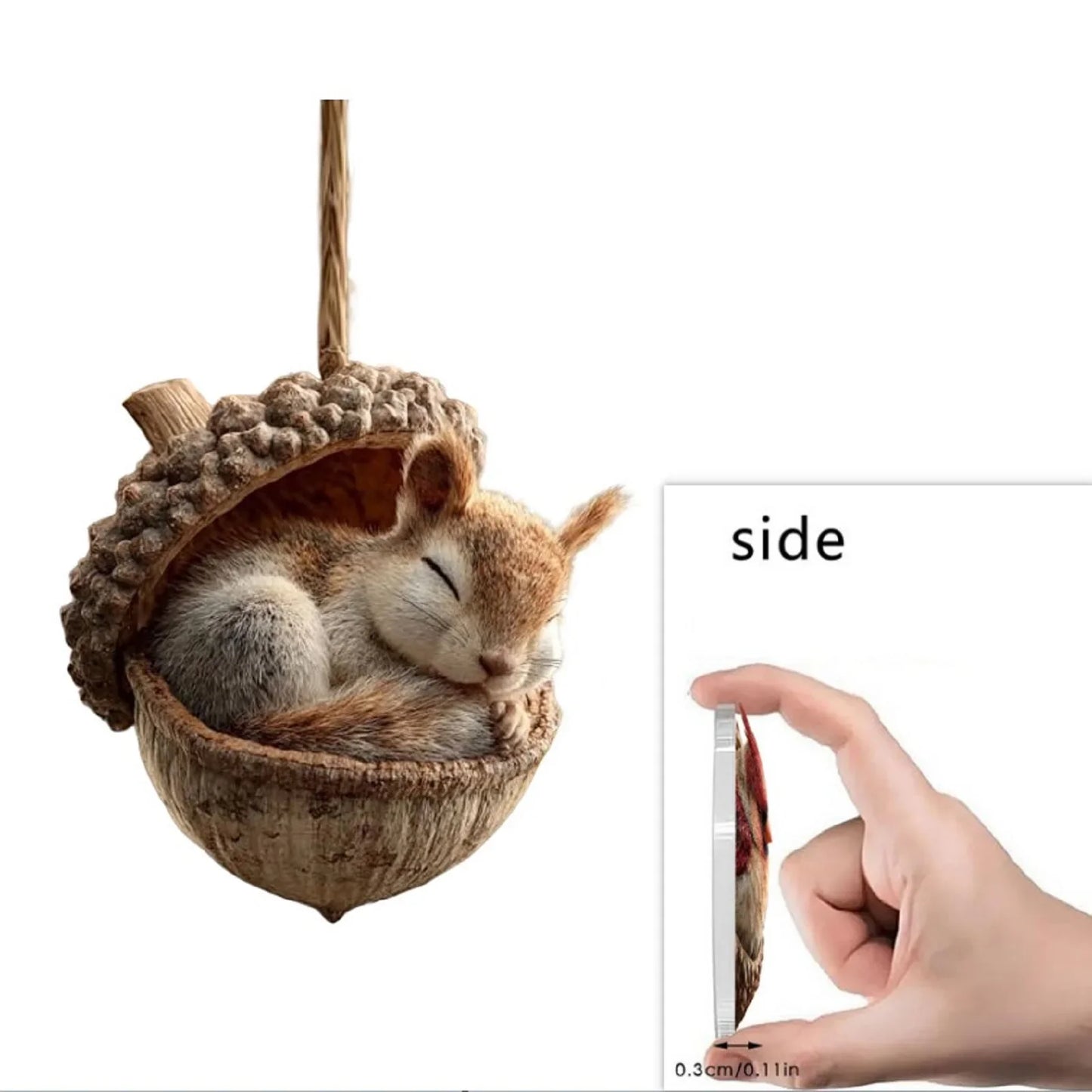 Animal Acorn Christmas Ornaments – Fox Hedgehog Bunny