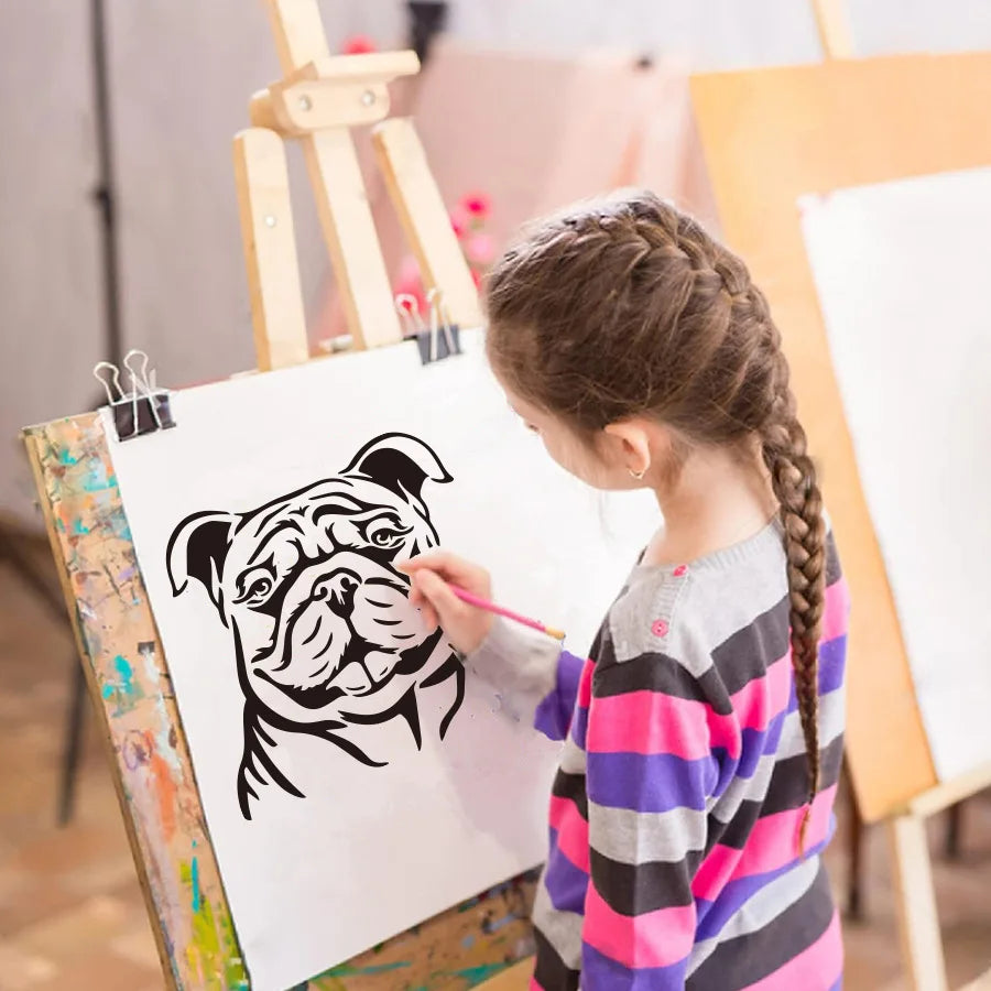 9 Dog Head Outline Drawing Painting Stencils Templates DIY Sketching