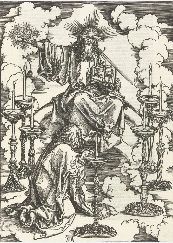 Albrecht Dürer Revelation Canvas Wall Art | B&W Christian Print