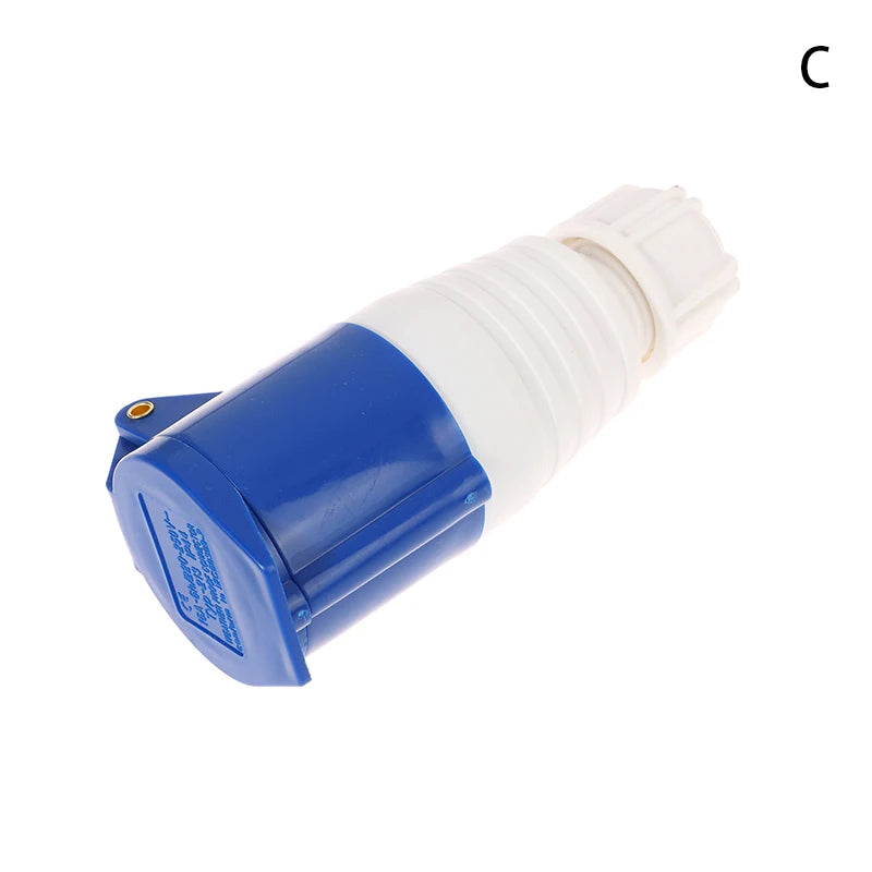 New 220V 16A 3 Pin Industrial Waterproof Plugs/Socket Male/Female Connector IP44 2P For Caravan Motorhome Trailer Truck Yacht Peaceful Pleasures Health and Wellness C
