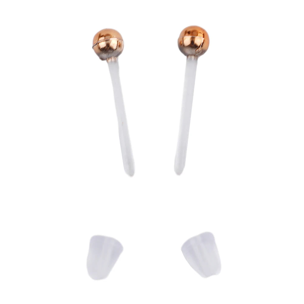 10 Pairs Gold Plated Silver Ball Bead Earrings Ear Studs Jewelry