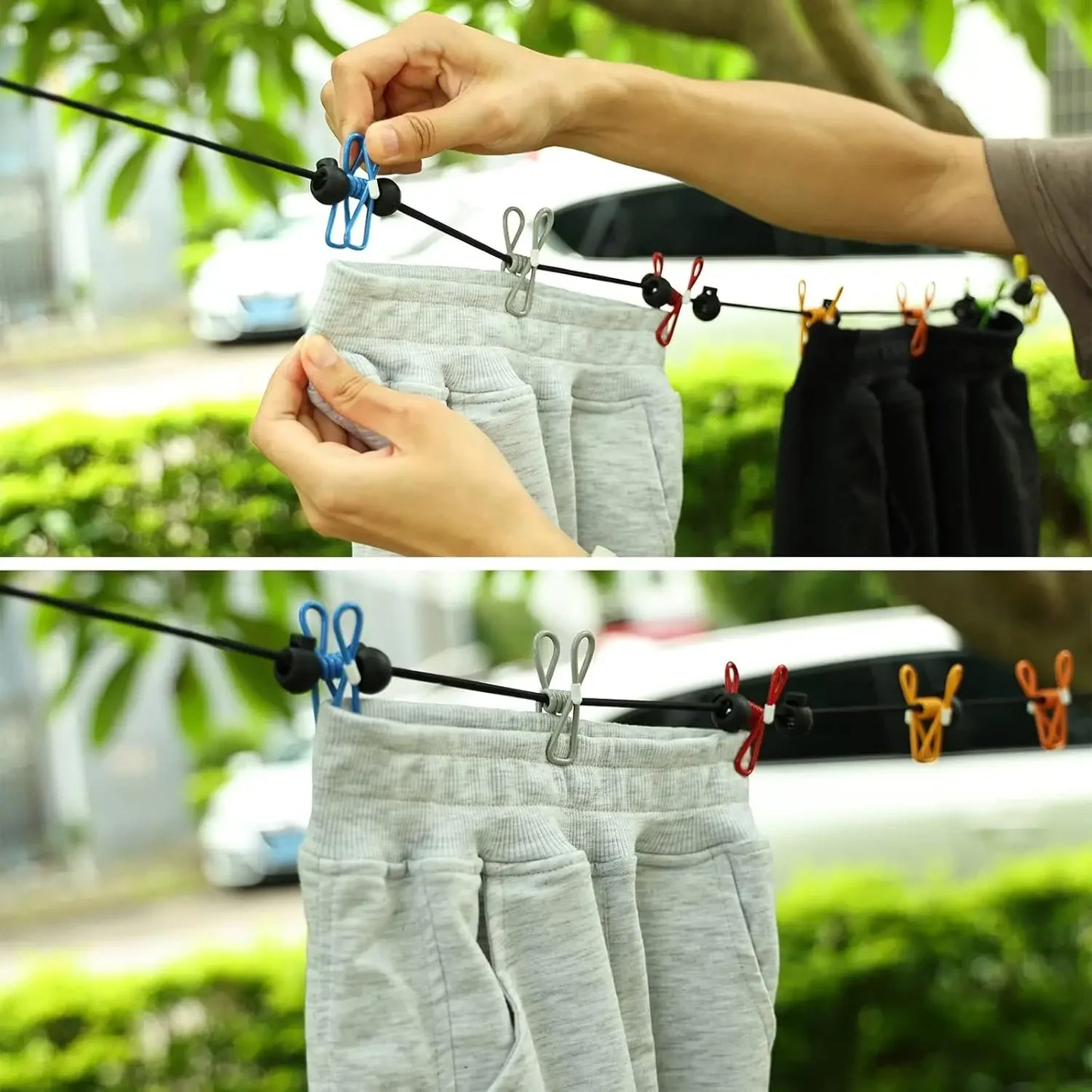 Retractable Clothesline with 12 Clips – Indoor & Outdoor Peaceful Pleasures Health and Wellness
