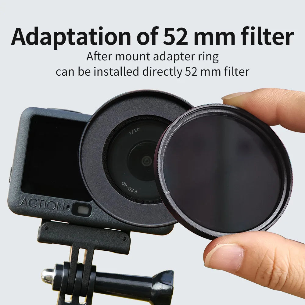 52mm ND & CPL Filters Set For DJI Osmo Action6 Neutral Density Camera Lens ND Filter And Filter Adapter Ring Peaceful Pleasures Health and Wellness