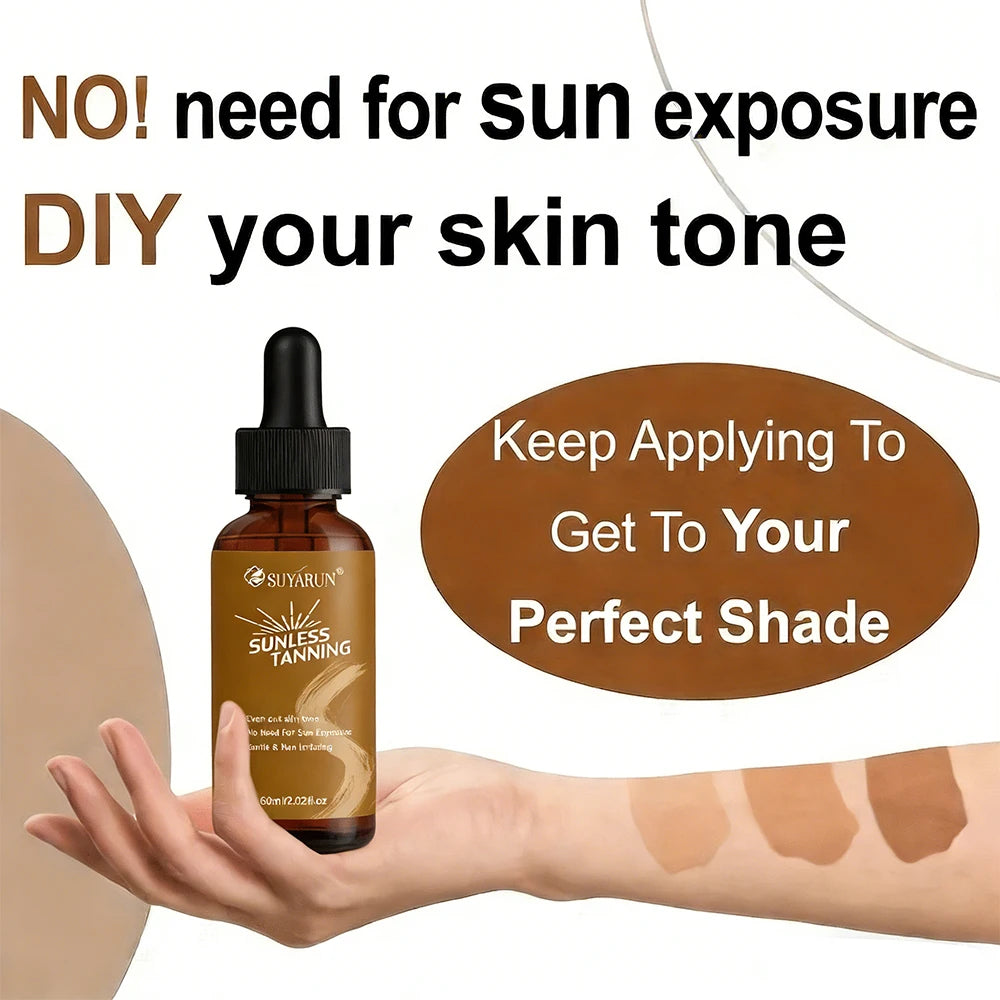 SUYARUN Self-Tanning Serum for Face & Body, Streak-Free & Natural Bronze Glow, Quick-Dry, Sun-Kissed Look Without Sun! Peaceful Pleasures Health and Wellness