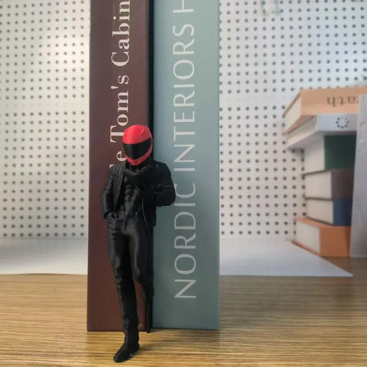 1-Piece Set of a Racer with Helmet, Creative and Quirky Bookend Model Figurine, Dynamic Motorcyclist Decoration, Bookshelf Ornament, Suitable for Office and Study Room, a Great Gift for Book Lovers Peaceful Pleasures Health and Wellness 1Pcs