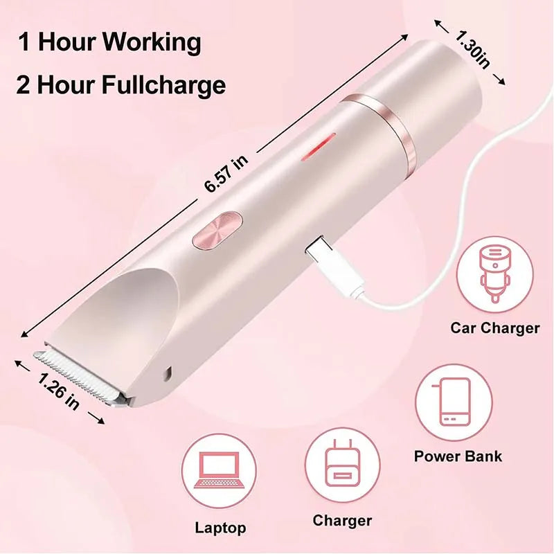 Electric Shaver for Women 2 in 1 Bikini Trimmer Double Head Portable Hair Electric Epilator IPX7 Waterproof Electric Razor Peaceful Pleasures Health and Wellness
