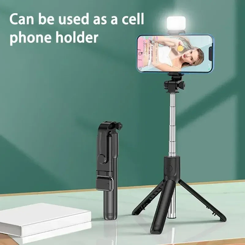 Selfie Stick Telescopic Travel Handheld Tripod Portable Phone Stand [700mm] Bluetooth Remote Extendable Phone Tripod Peaceful Pleasures Health and Wellness