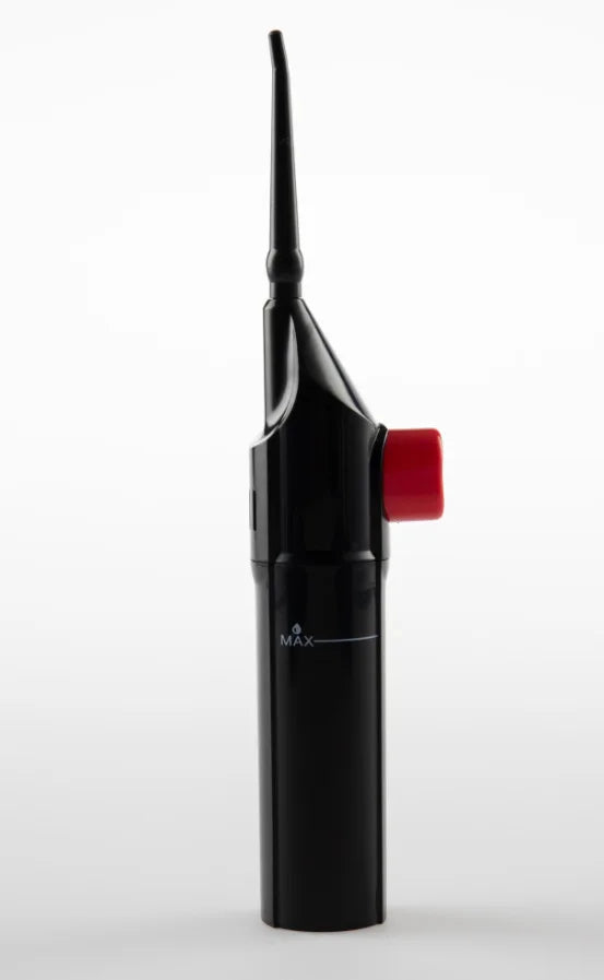 Household High Pressure Oral Irrigator Portable Teeth Clean Water Dental Floss Manual High Pressure Water Toothpick Peaceful Pleasures Health and Wellness black