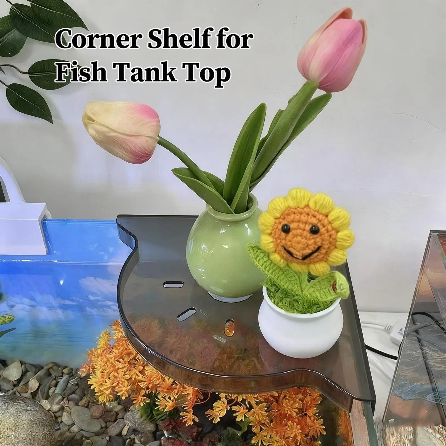 new Waterproof Aquarium Corner Shelf, Space-Saving Fish Tank Organizer For Home Decor And Pet Lovers Drop Shipping Peaceful Pleasures Health and Wellness