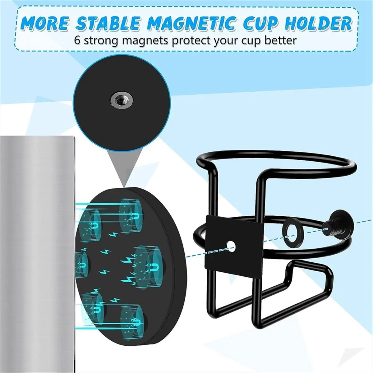 Magnetic Cup Holder for Boat, Car & Fridge | 3.5" Steel Peaceful Pleasures Health and Wellness