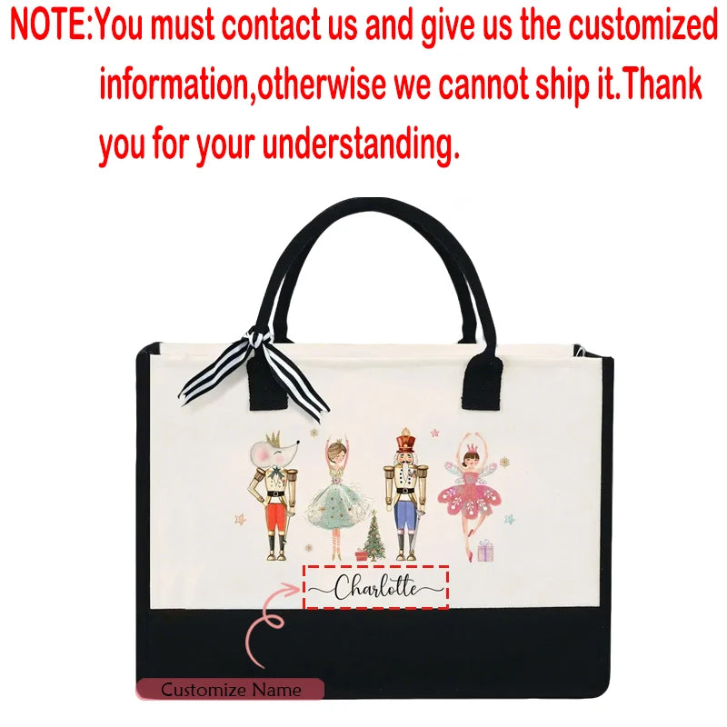 Personalized Nutcracker Ballet Tote Bag | Custom Christmas Gift Personalized Tote Bag Peaceful Pleasures Health and Wellness custom bag 43x20x30cm