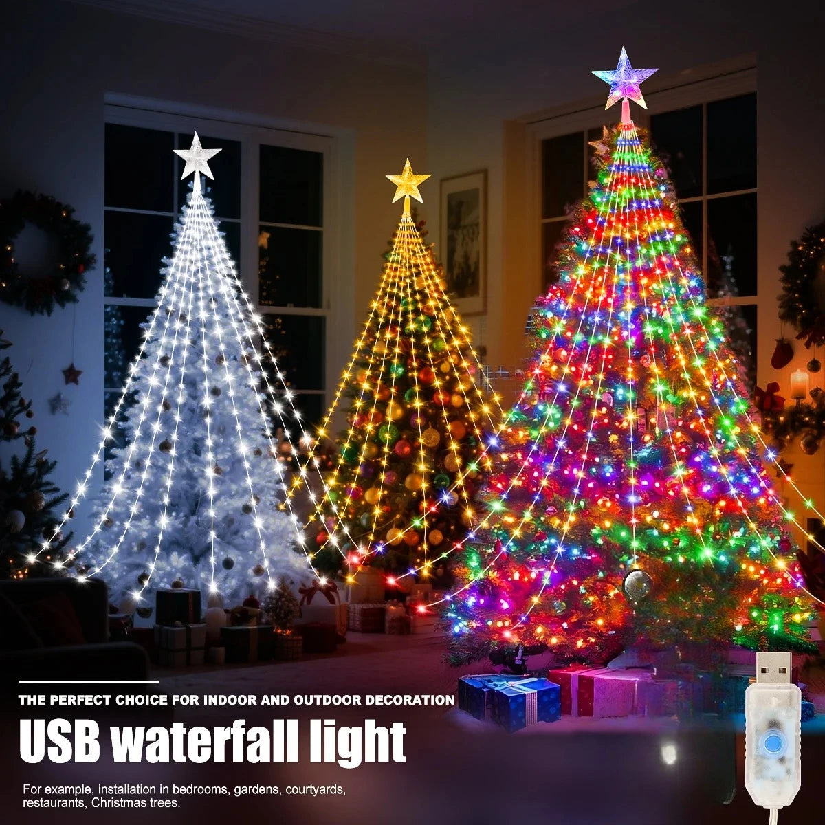 LED Fairy String Lights USB Waterproof 8 Modes Indoor Outdoor