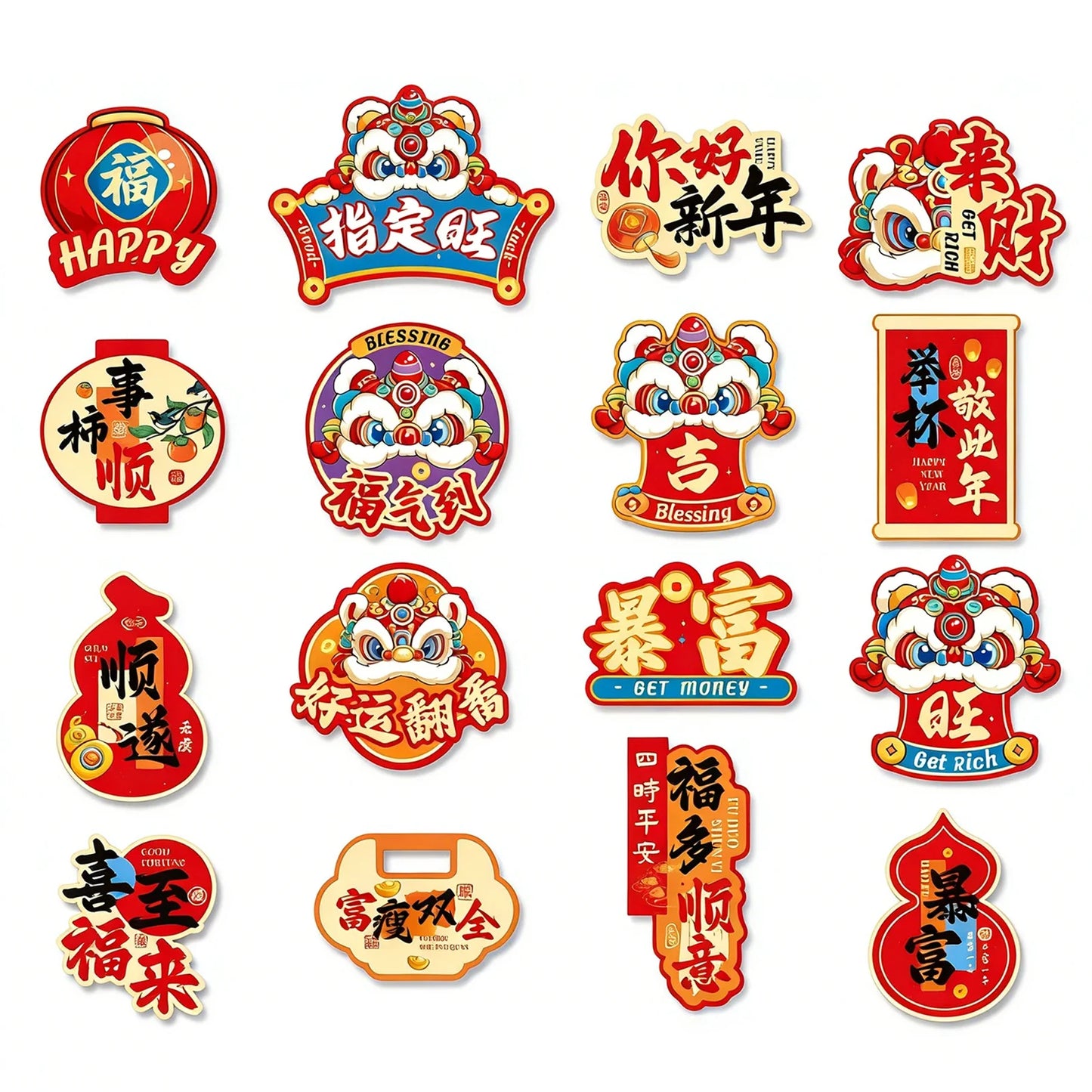 Year of Horse Chinese New Year Fridge Magnets | 6/8/16 Pcs