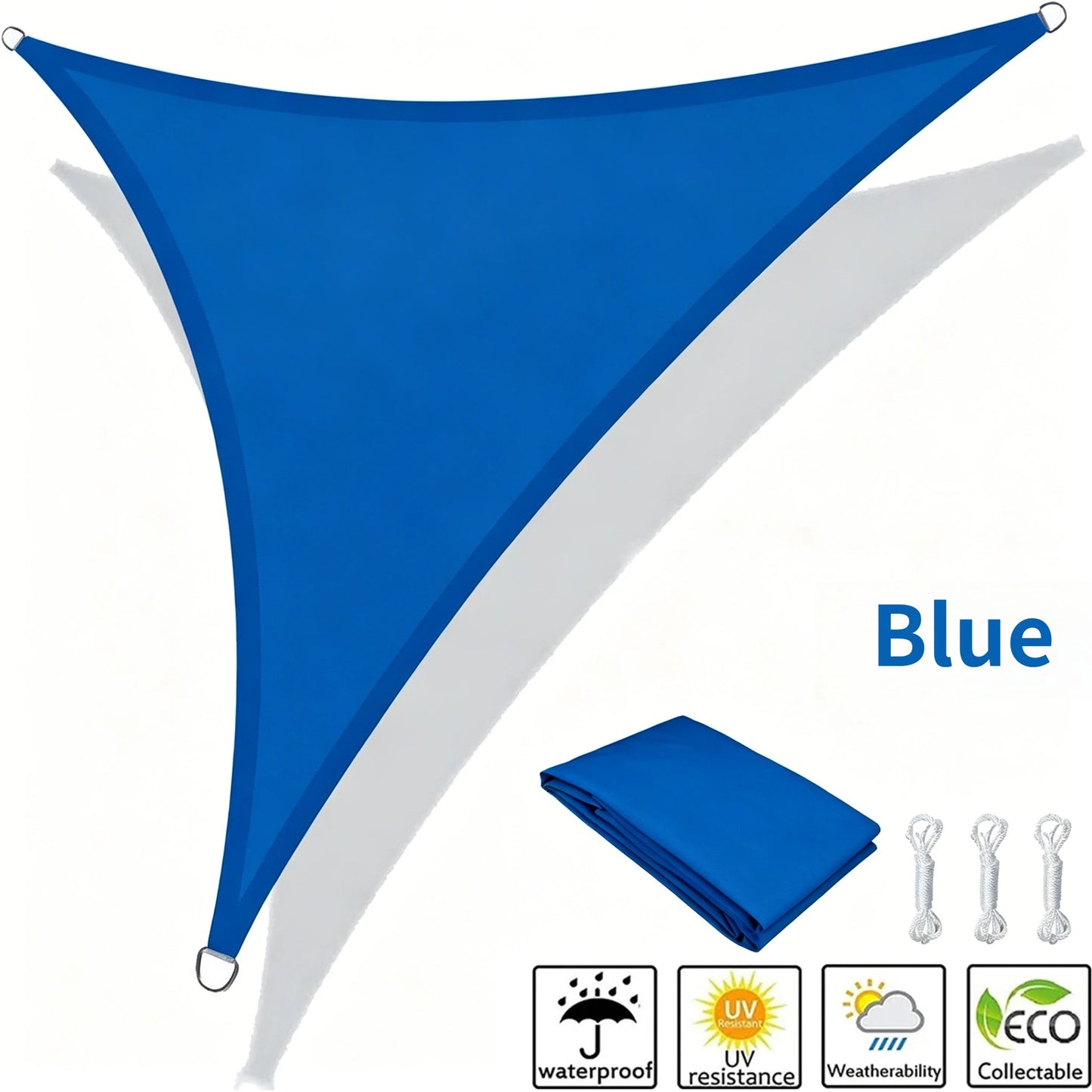 Waterproof Triangle Shade Sail UV Canopy 5x5x5 / 5x5x7M