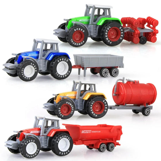 Diecast Farm Vehicles Mini Car Model Engineering Tractor Toys Kids Peaceful Pleasures Health and Wellness