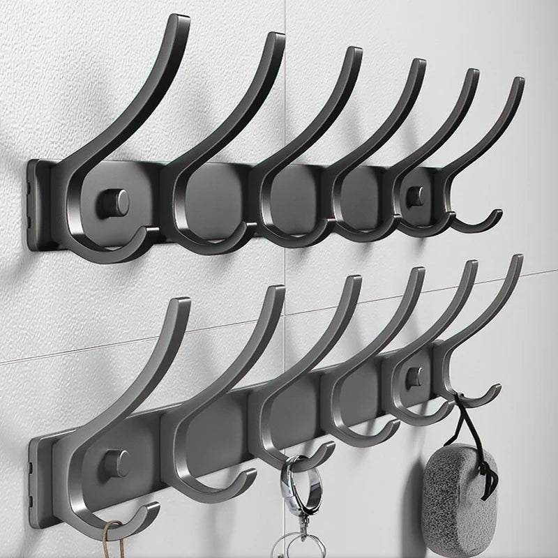 No-Drill Aluminum Wall Hooks – 6-Pack Robe & Clothes Hanger