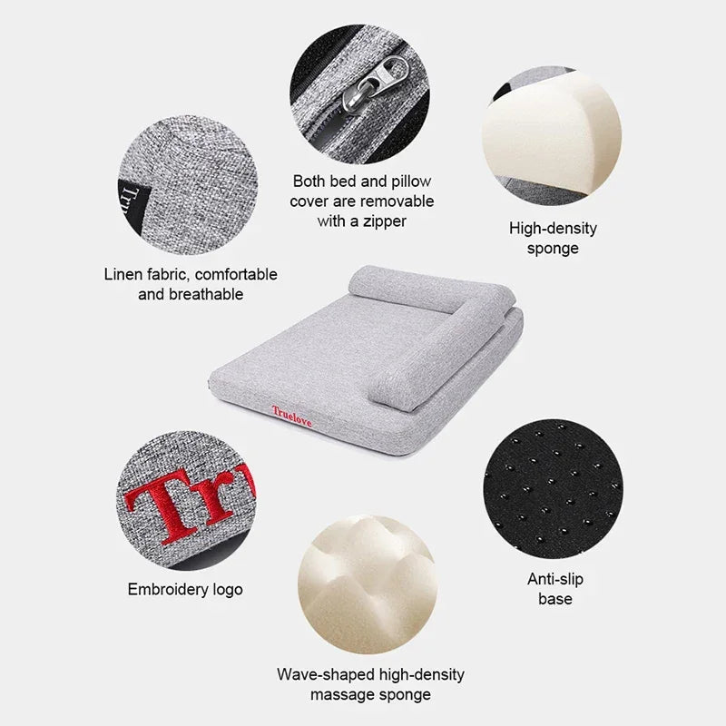 Truelove Memory Foam Pet Bed with Pillow | Linen | TLX1211 Peaceful Pleasures Health and Wellness