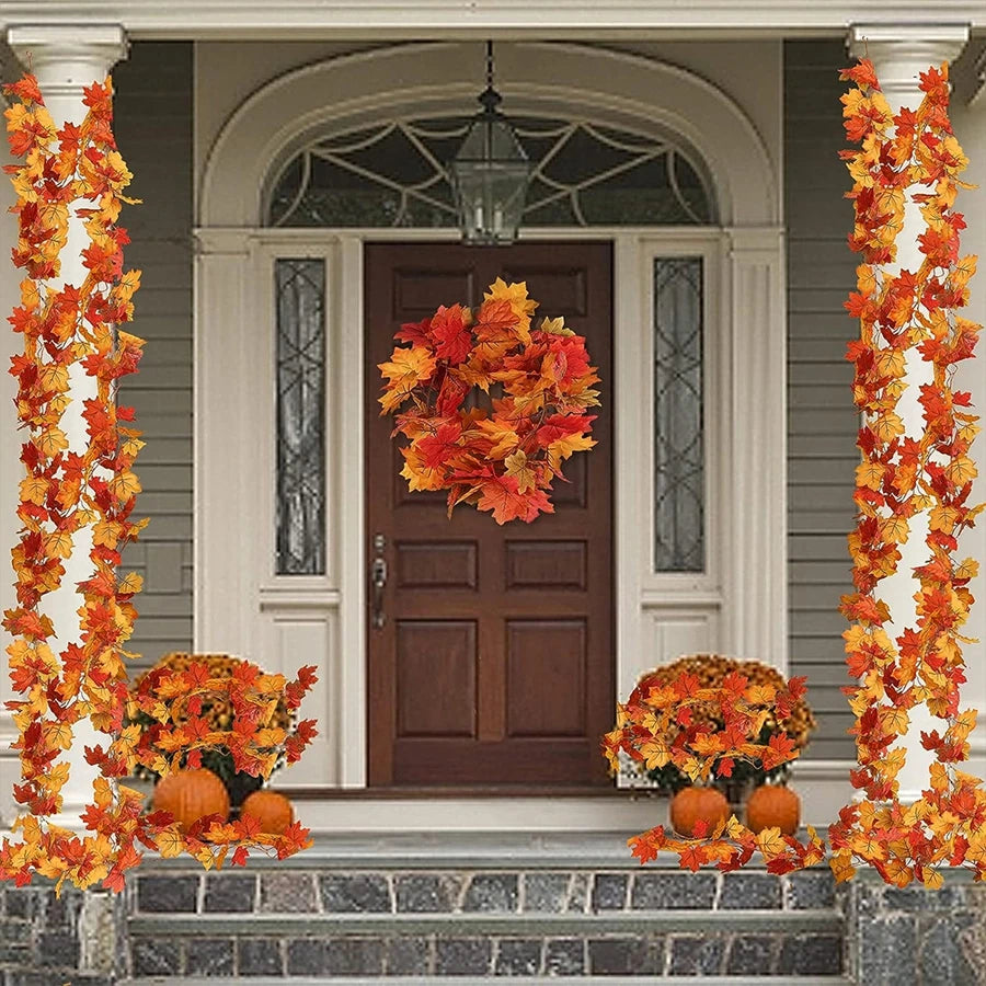 Artificial Autumn Leaf Vine Garland for Wedding & Home Decor