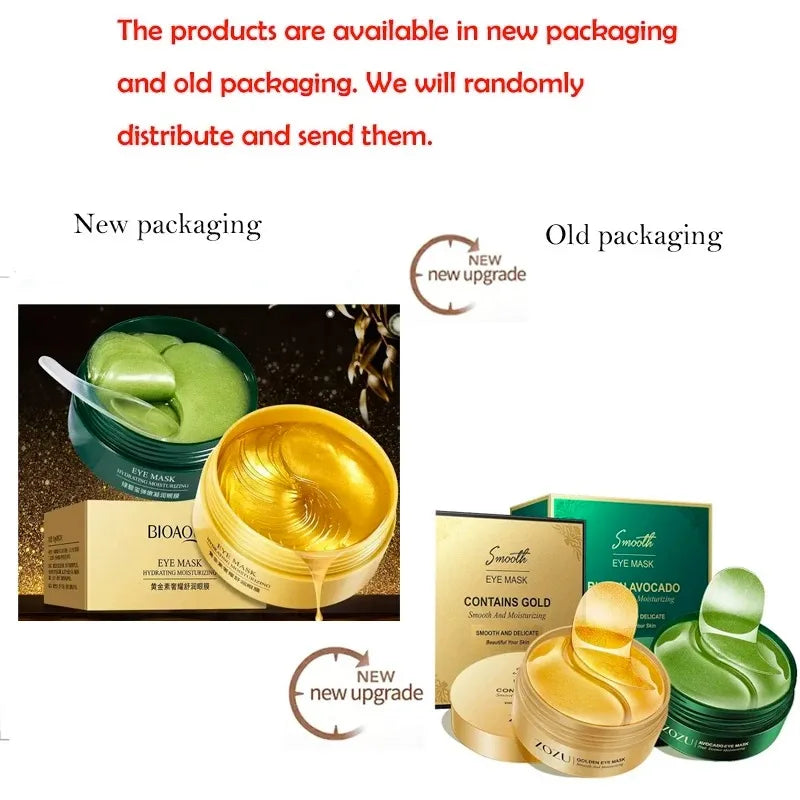 120-Pack Avocado Gold Collagen Eye Masks – Firm & Hydrate