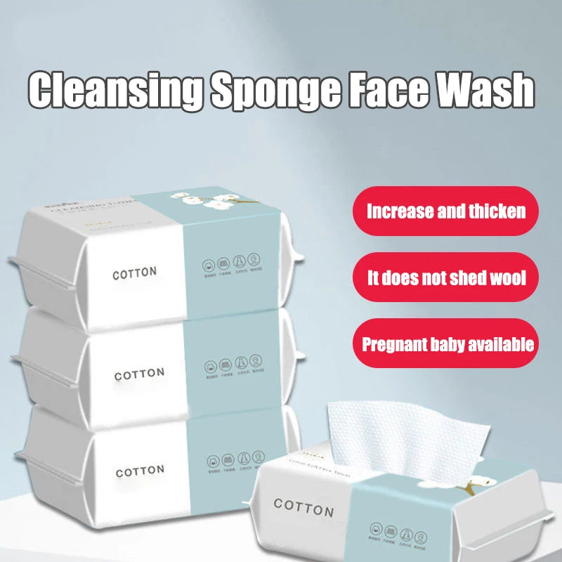 100PCS Natural Disposable Face Towel Travel Facial Cleansing Wet And Dry Makeup Remover Pearl Cotton Soft Makeup Nonwoven Towel Peaceful Pleasures Health and Wellness