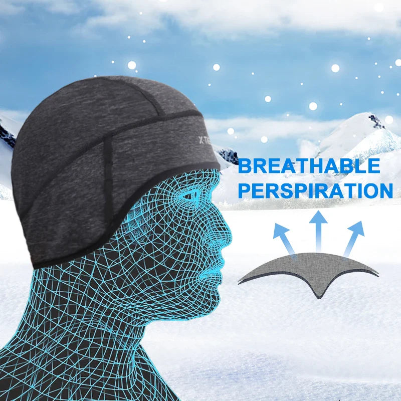 X-TIGER Windproof Thermal Cycling Cap – Winter Fleece Helmet Liner