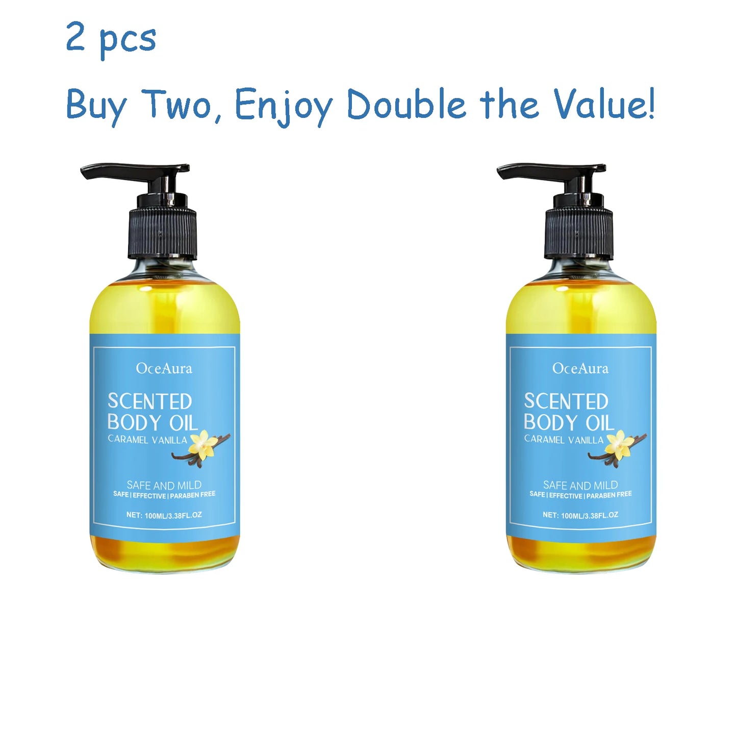 OceAura Vanilla Body Oil – Moisturizing & Nourishing 100ml