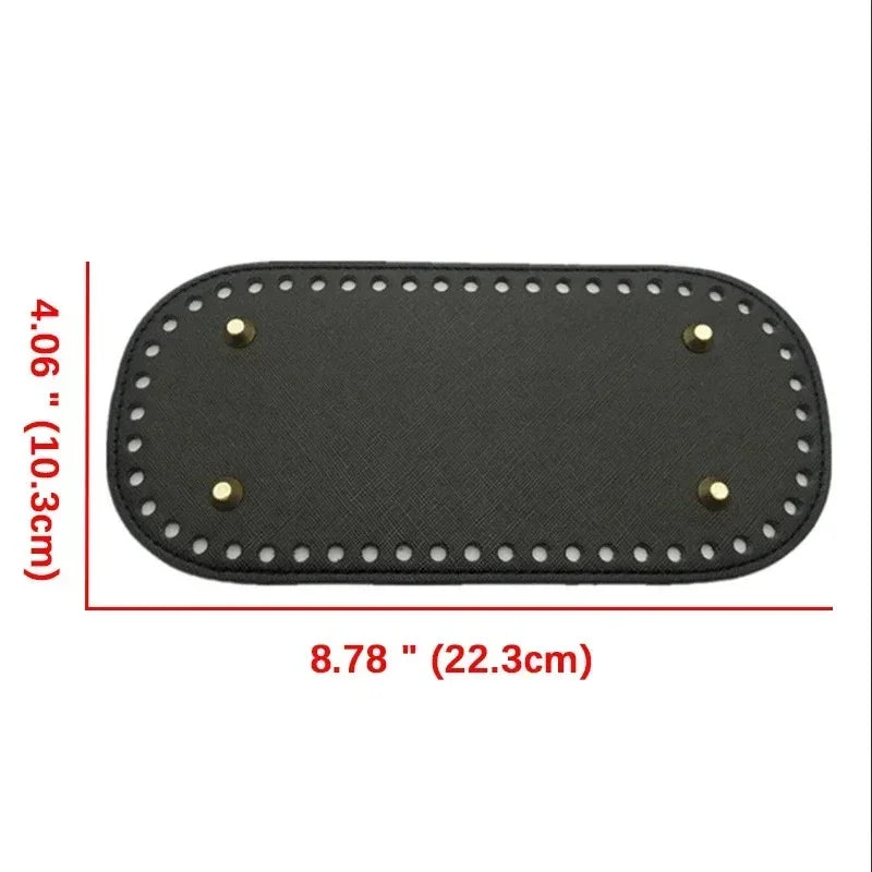 PU Leather Bag Base 22x10cm | Crochet & Knitted Bag Bottom