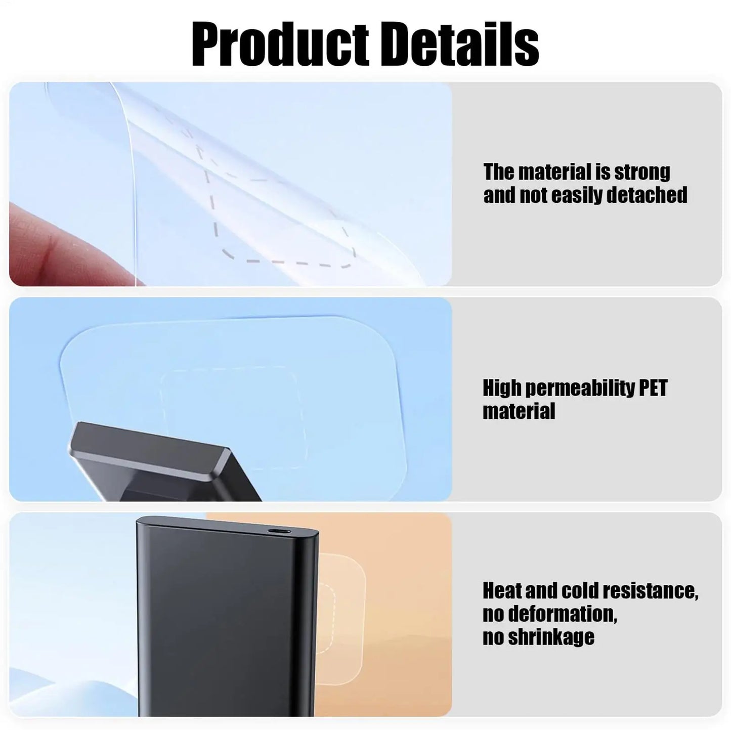 6-Pack Dashcam Windshield Electrostatic Stickers – Reusable