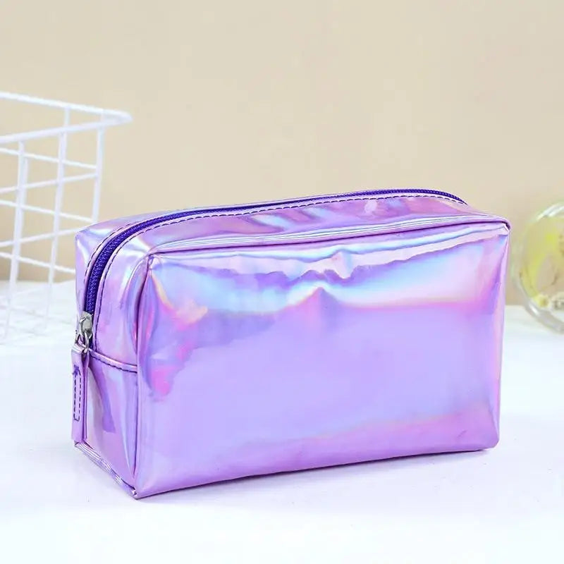 Holographic Laser Cosmetic Bag | Waterproof Travel Makeup Organizer