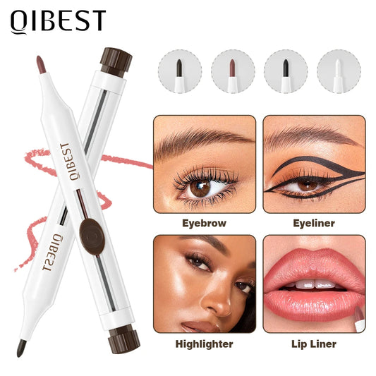 QIBEST New Design 4-IN-1 Multi Use Makeup Pen Include Eyeliner, Lip liner, Eyebrow pencil And Highlighter Lasting Cosmetic Stick Peaceful Pleasures Health and Wellness