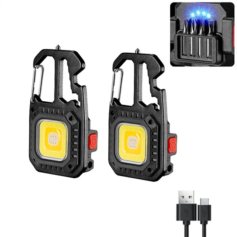 Mini LED Keychain Flashlight USB-C Rechargeable & Window Hammer