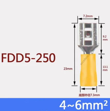 20pcs FDD MDD Female Male Insulated Electrical Crimp Terminal for 1.5-2.5mm2 Cable Wire Connector Peaceful Pleasures Health and Wellness 20PCS MDD Yellow