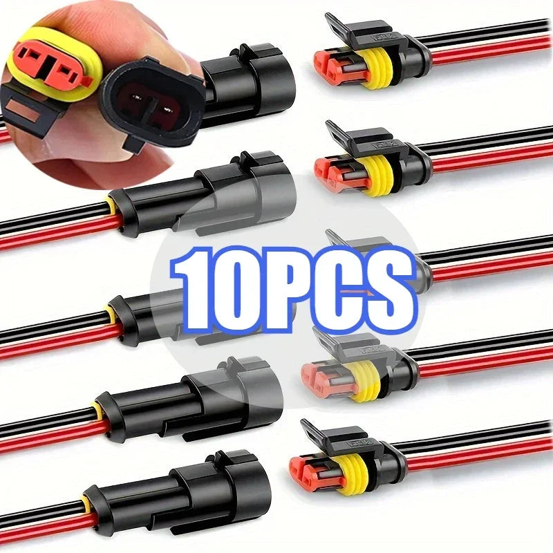 10-Pack Waterproof 2-Pin Connectors 20 AWG | Car, Boat & Truck