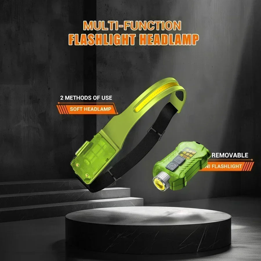 COB LED Rechargeable Headlamp – Motion Sensor, 400LM, IP65