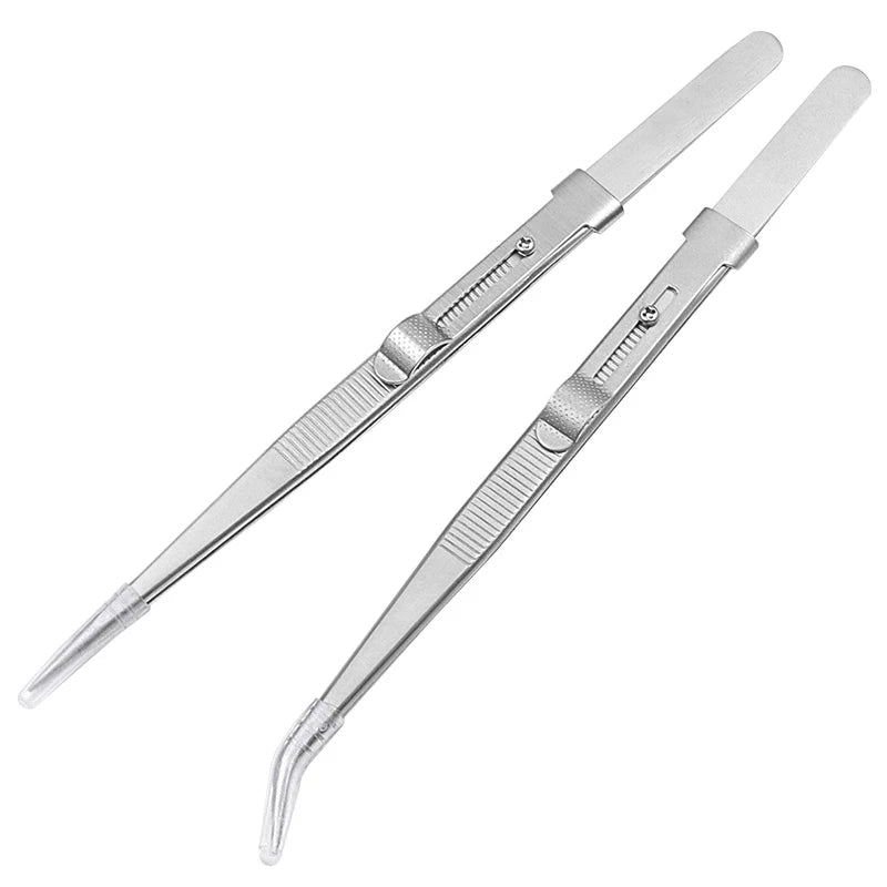 Stainless Steel Diamond Jewelry Tweezers Gemstone Pincette with Adjustable Antislip Lock Jewelry Tweezer Hand Tools Peaceful Pleasures Health and Wellness