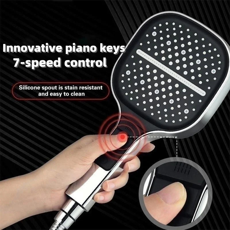 Large 7-Mode Rainfall Shower Head – High Pressure & Water-Saving
