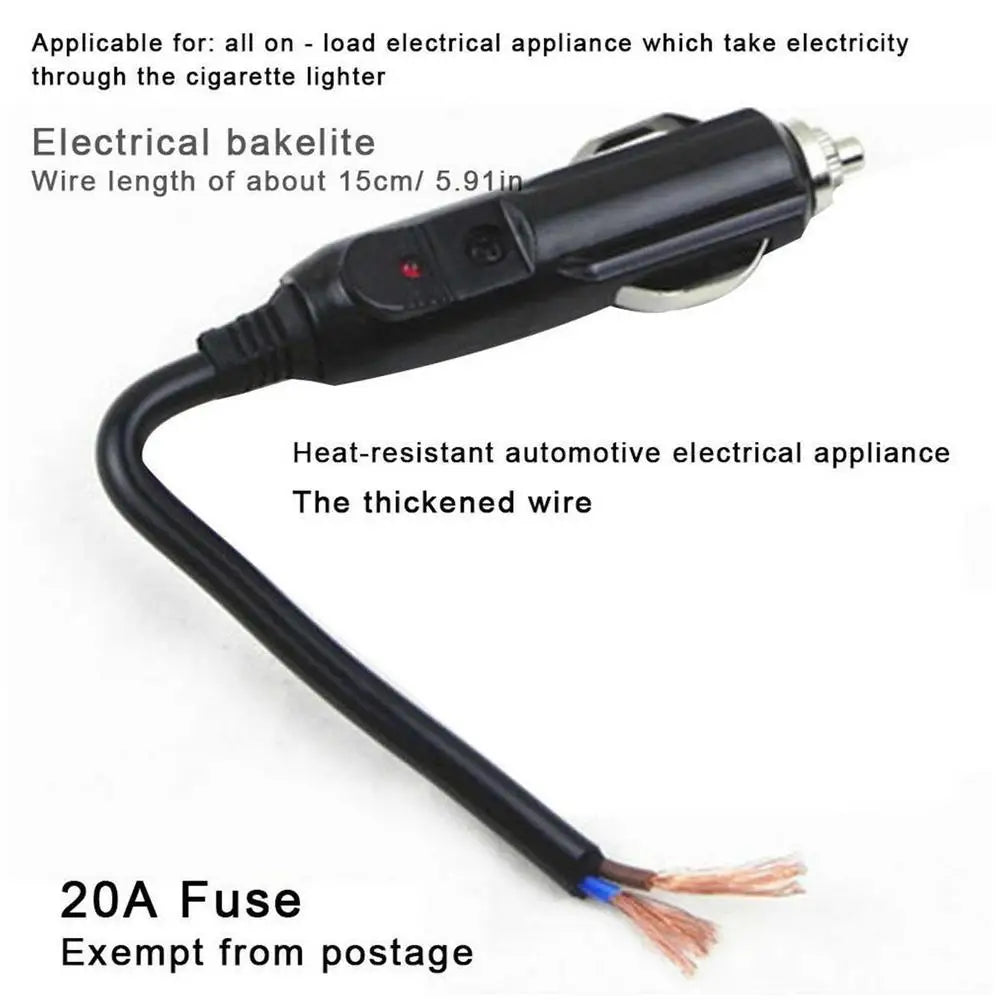 12V/24V Car Cigarette Lighter Plug LED Connector Adapter