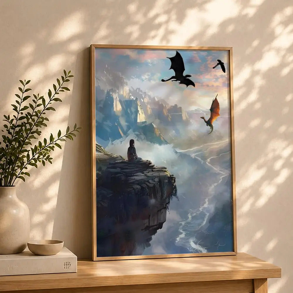 Fourth Wing HD Wall Poster – Self-Adhesive Waterproof Art Wall Art Poster Peaceful Pleasures Health and Wellness White3 15X20cmNoframe