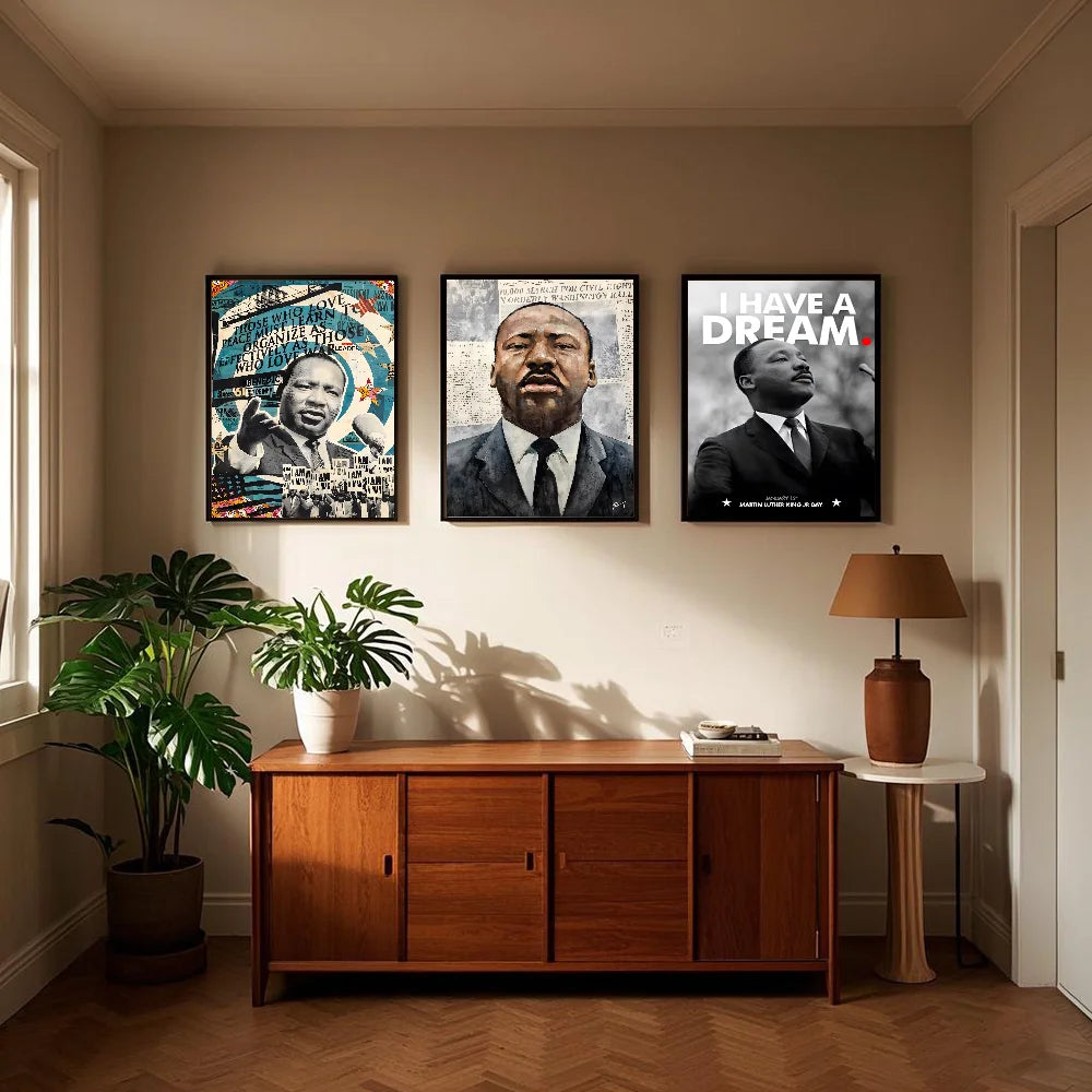 Martin Luther King Jr. HD Waterproof Wall Poster – PVC Decor Wall Art Poster Peaceful Pleasures Health and Wellness