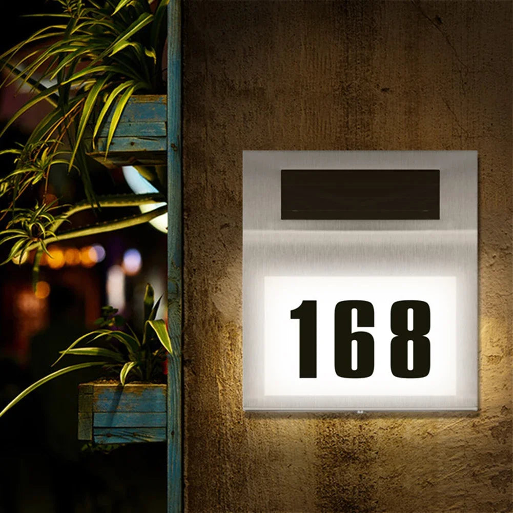 Waterproof Outdoor LED Solar Wall Light House Number Light Address Sign Illuminate for Home Garden Door Plate Wall Lamp Peaceful Pleasures Health and Wellness