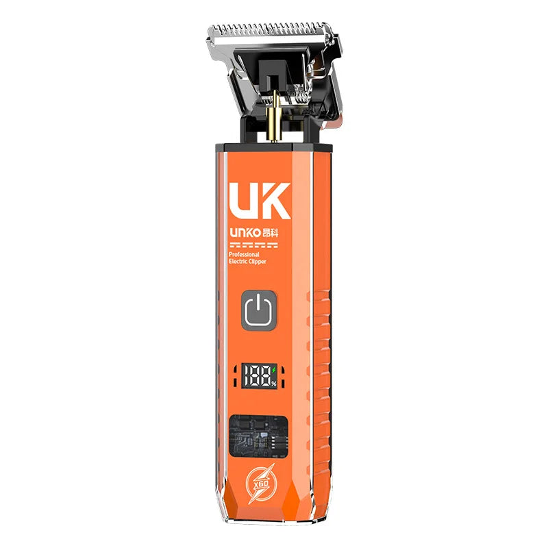 Automatic Hair Clipper Electric Shaver Rechargeable Trimming Machine For Beard Head Barber Cutting Grooming Kit Men Women Travel Peaceful Pleasures Health and Wellness Orange