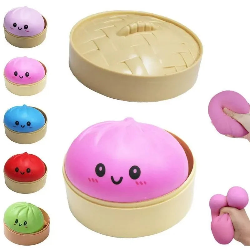 Colorful Dumpling Squishes Stress Balls, Reusable Slow Rebound Decompression Toys, Dough Ball for Stress Relief & Children Gift Peaceful Pleasures Health and Wellness