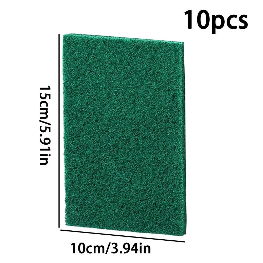 10pcs Multi-Purpose Heavy Duty Non-Scratch Scouring Pads Kitchen Pot Scrubbers for Dishes Pans, Sinks Cooktops Grills Bathroom Peaceful Pleasures Health and Wellness Green 10pcs